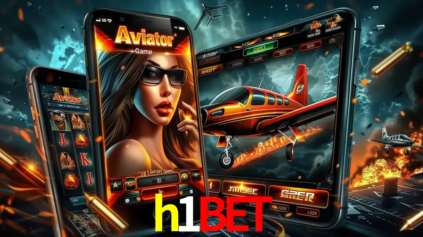 O popular jogo de apostas Aviator exibido em vários celulares e tablets, mostrando a interface emocionante e a ação de voo disponíveis para jogar agora no h1bet.